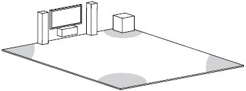 Subwoofer Illustration in the Corner of the Room