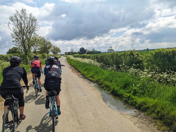 London cycling group riding in Essex