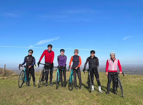 Group of London cyclists at Ditchling Beacon