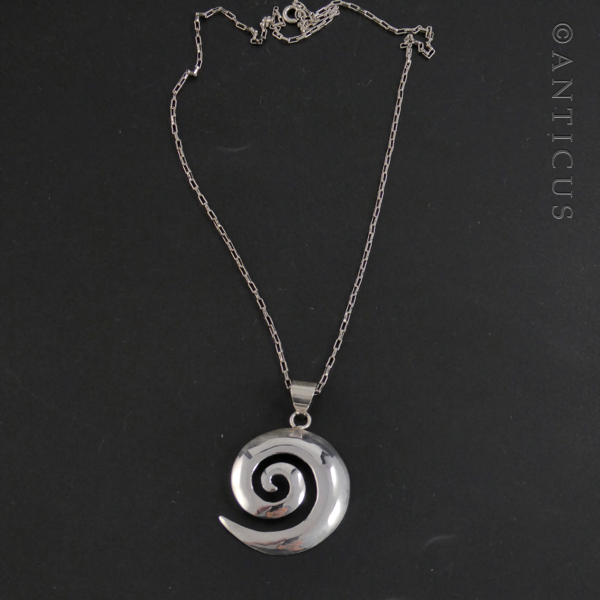 Sterling Silver Koru Pendant on Silver Chain. – Anticus Antiques