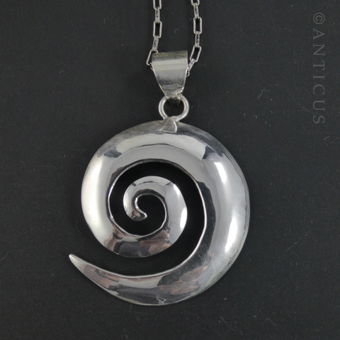 Sterling Silver Koru Pendant on Silver Chain. – Anticus Antiques