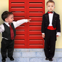 Tuxedo vests, shirts and jackets for boys and girls