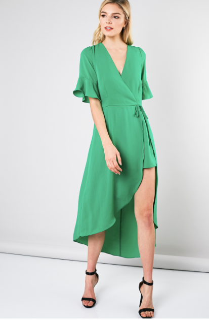 green romper dress
