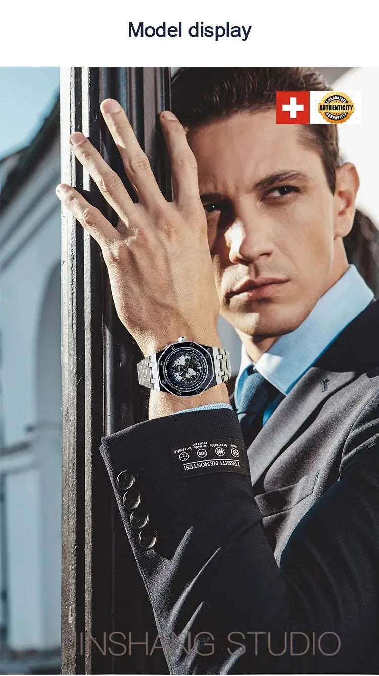 GOOBASEN™ Men's Light Luxury Wandering Earth Hollow Automatic Mechanical Watch