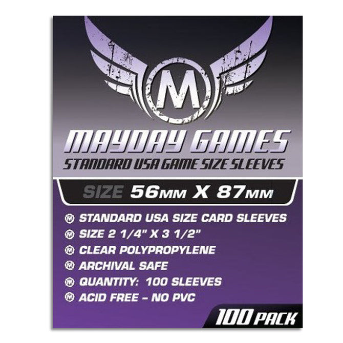 Mayday Standard Usa Game Size Sleeves 100ct 56 X 87 Mm