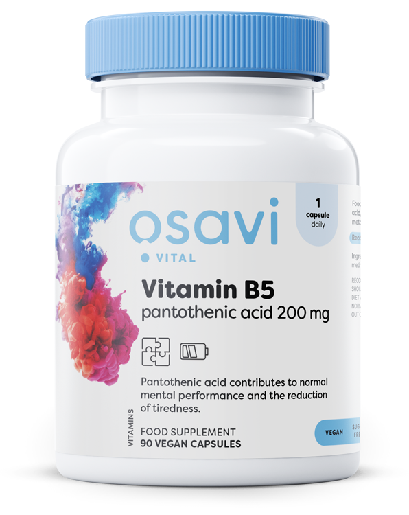 Vitamin B5 Pantothenic Acid, 200mg - 90 vegan caps - 1