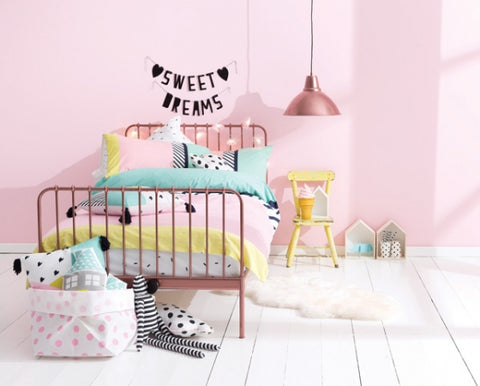 pink walls girls bedroom