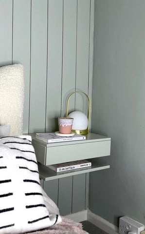 green floating bedside