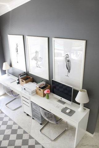 white clean home office