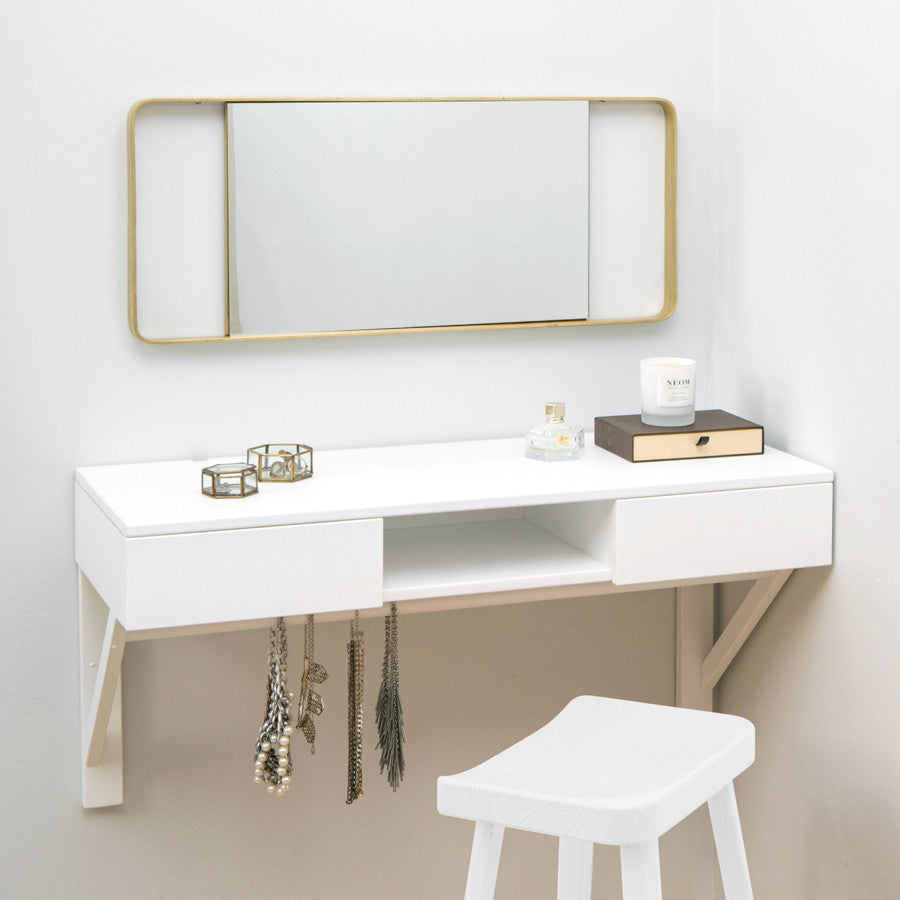 narrow mirrored dressing table