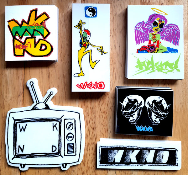 Brand New Skate Stickers from WKND Skateboards – SkateboardStickers.com