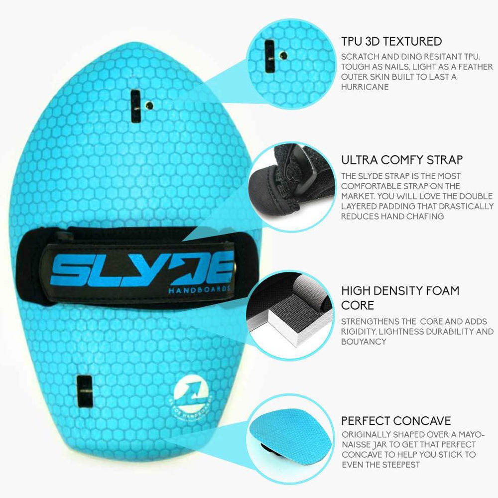 Slyde Handboards - Bula - Neon Blue Hex – The Mysto Spot