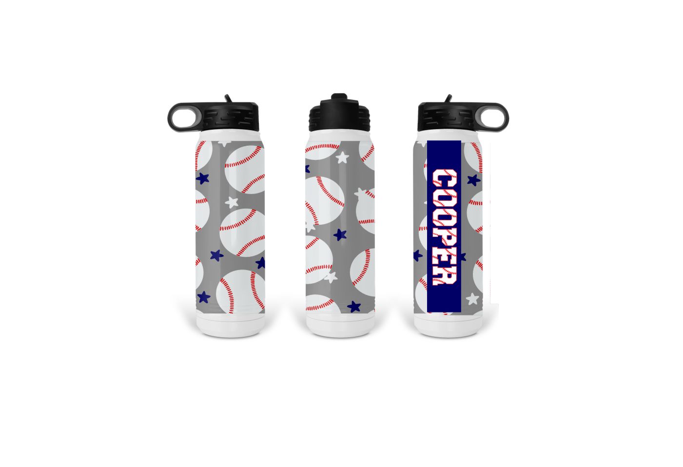 Personalized Baseball Water Bottle with Name, Insulated to Keep Your Drinks Hot or Cold 30 Oz