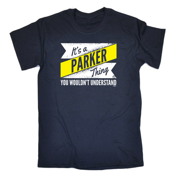 123t Funny Tee - Parker V2 Surname Thing - Mens T-Shirt