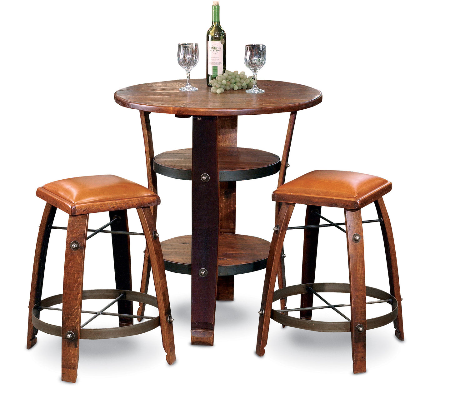 Wine Barrel Stave Stool Tan Leather 24 By 2 Day Designs 818t24 The