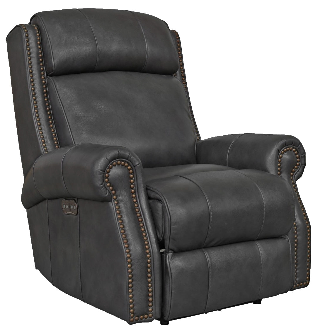 barcalounger gray leather recliner