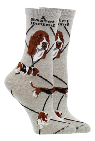 Dog themed socks with Basset Hound