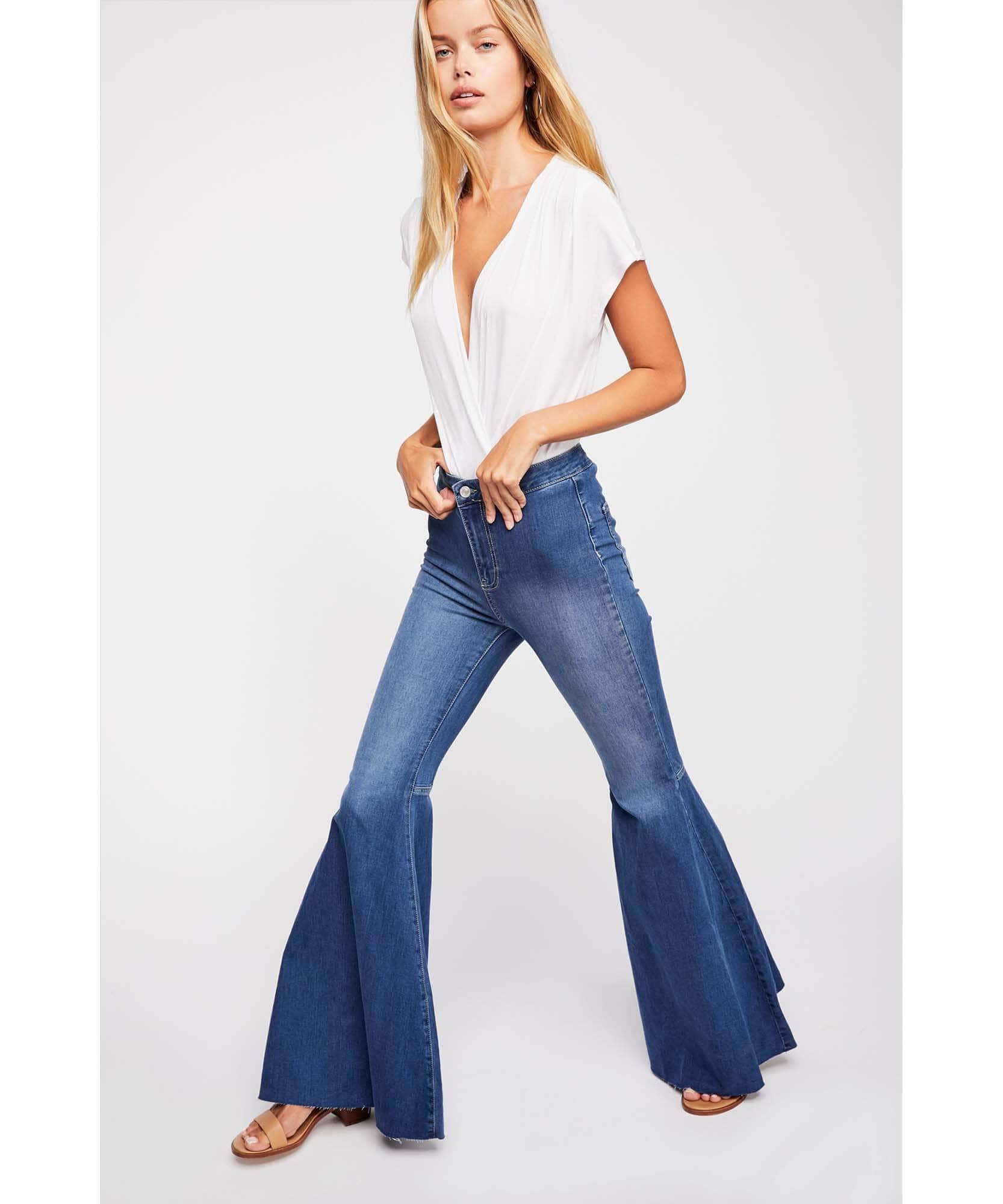 Buy We The Free Just Float On Printed Flare Jeans - Midnight Combo