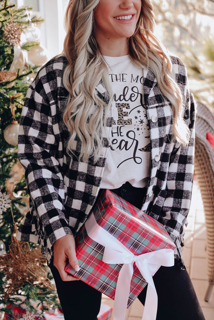 Bruno Plaid Fringe Jacket- Black – Whiskey Darling Boutique