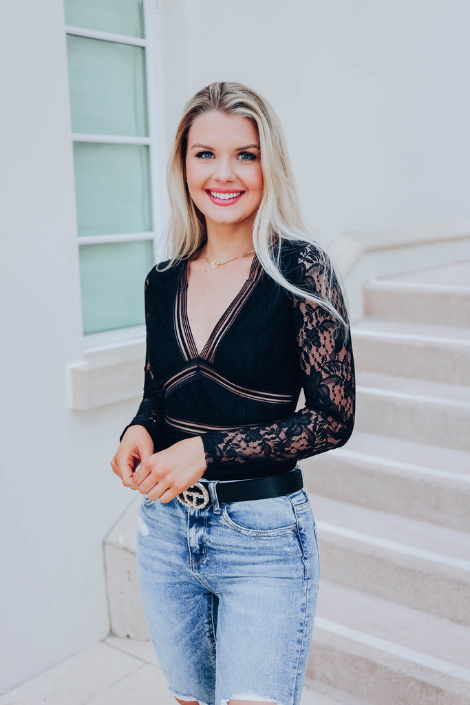 Back In Black Lace Bodysuit – Whiskey Darling Boutique