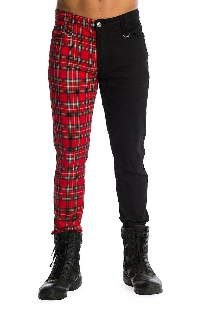 Banned Red Tartan Lydon Pants - Dark Fashion Clothing