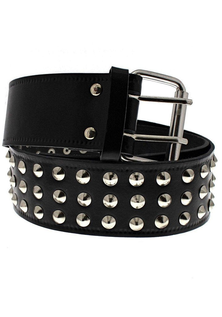 Black Leather Two Row Pyramid Belt – Bloody Rose Boutique