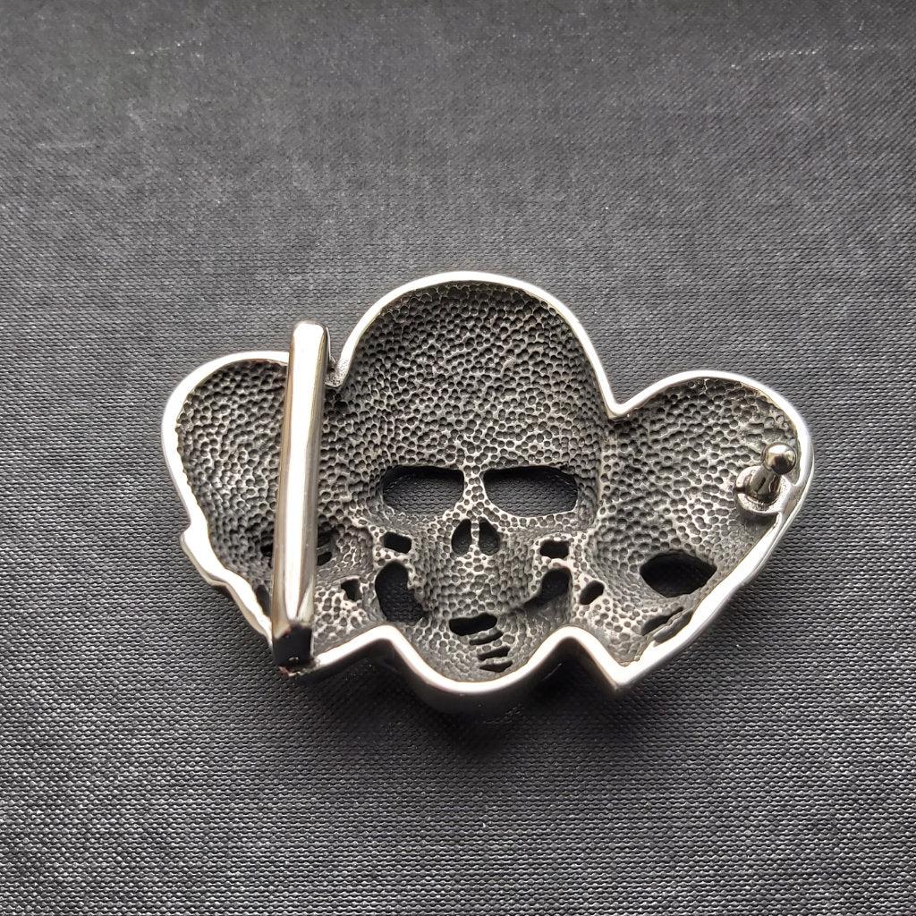  Crossed Bones & Skull Belt Buckle : Clothing, Shoes