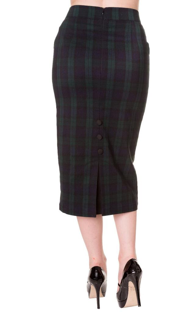 Banned Pencil Skirt - Sbn227 - Various Colours - Dark Fashion Clothing