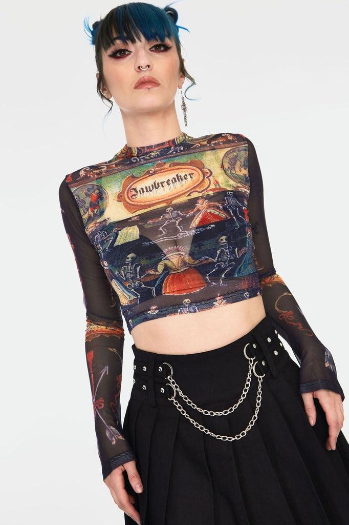 Gothic Bandage Lace Steampunk Vintage Off Shoulder Blouse Shirt Crop Tops