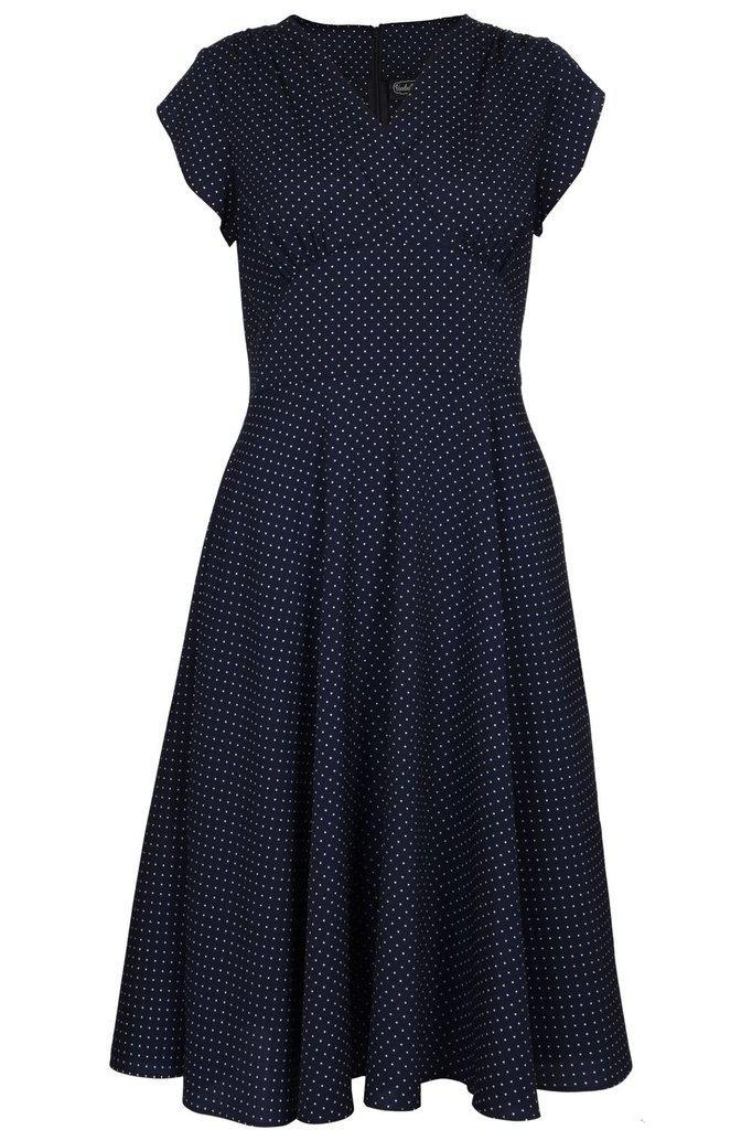 Tabby Polka Dot Tea Dress by Voodoo Vixen - Dark Fashion Clothing