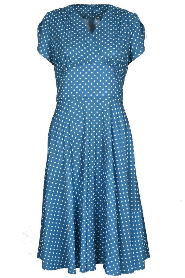 Tabby Polka Dot Tea Dress by Voodoo Vixen - Dark Fashion Clothing