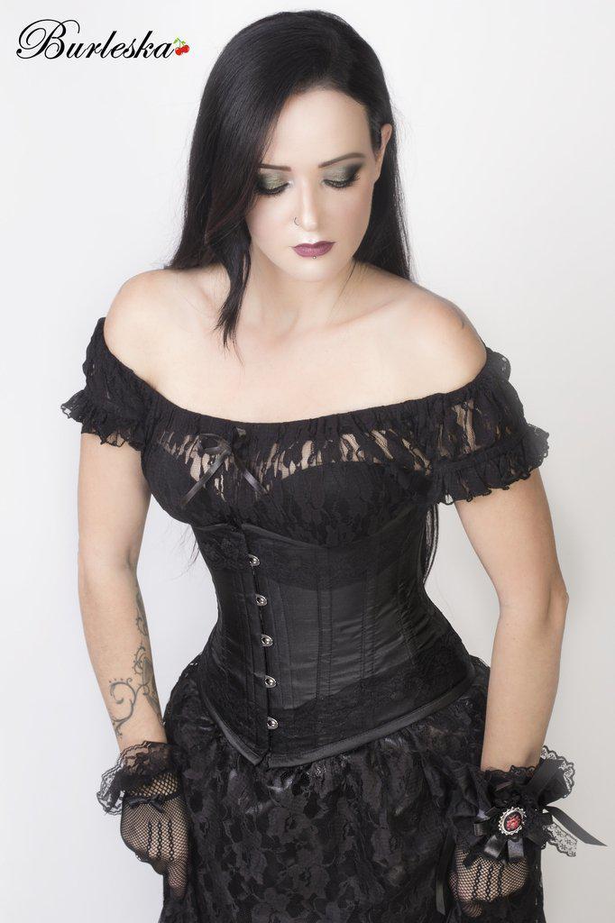 Lace-Up Corset Skirt - Black Vixen Mesh w/ Black Metallic– Peridot Clothing