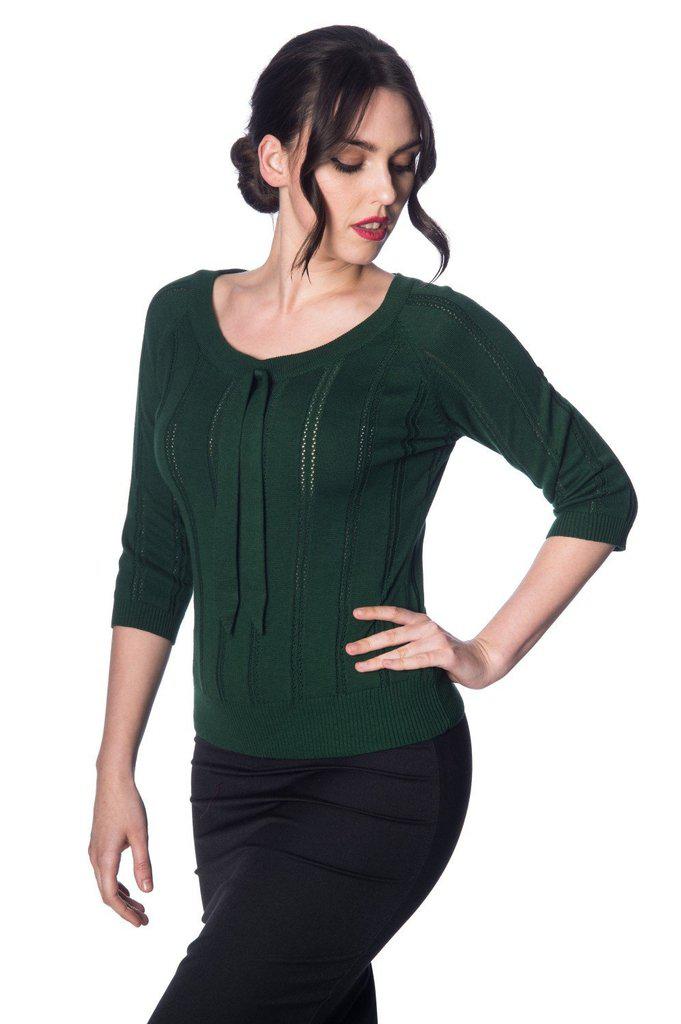 Banned Belle Bow Piontelle Top - Dark Fashion Clothing