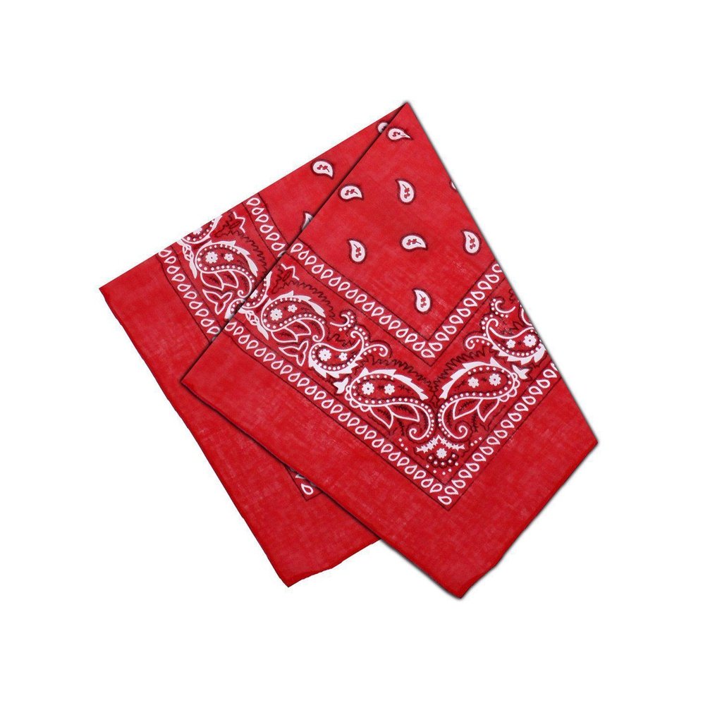 Black and White Design Red Cotton Bandana - Everard - Dark Fashion Clothing