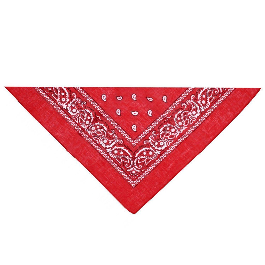 Black and White Design Red Cotton Bandana - Everard - Dark Fashion Clothing