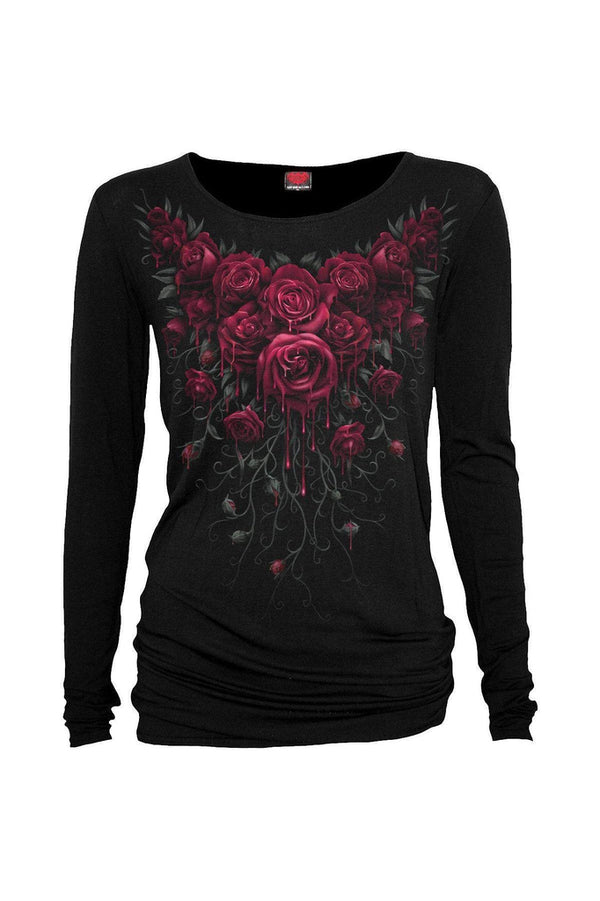 Blood Rose - Baggy Top Black - Dark Fashion Clothing