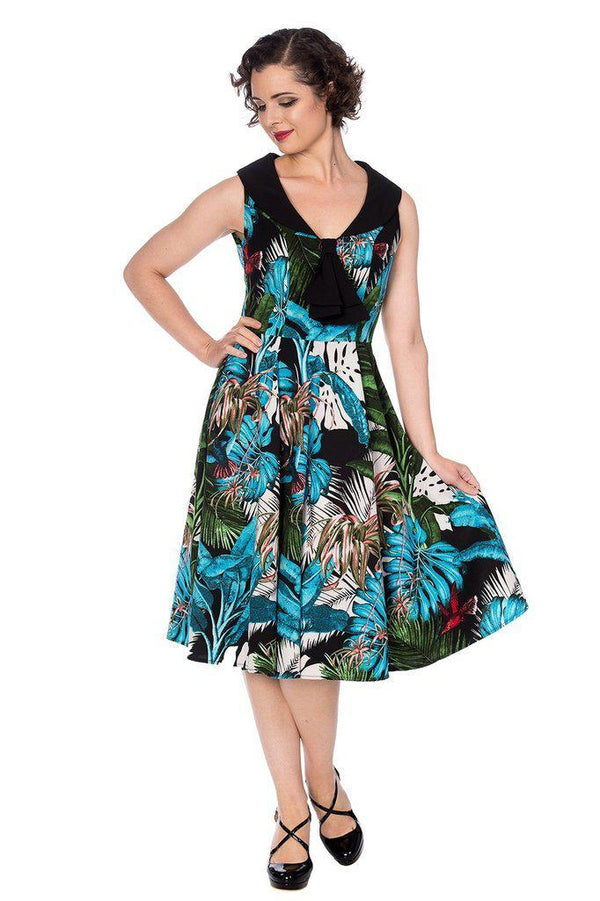 Banned Blue Tropics Dress - Dark Fashion Clothing