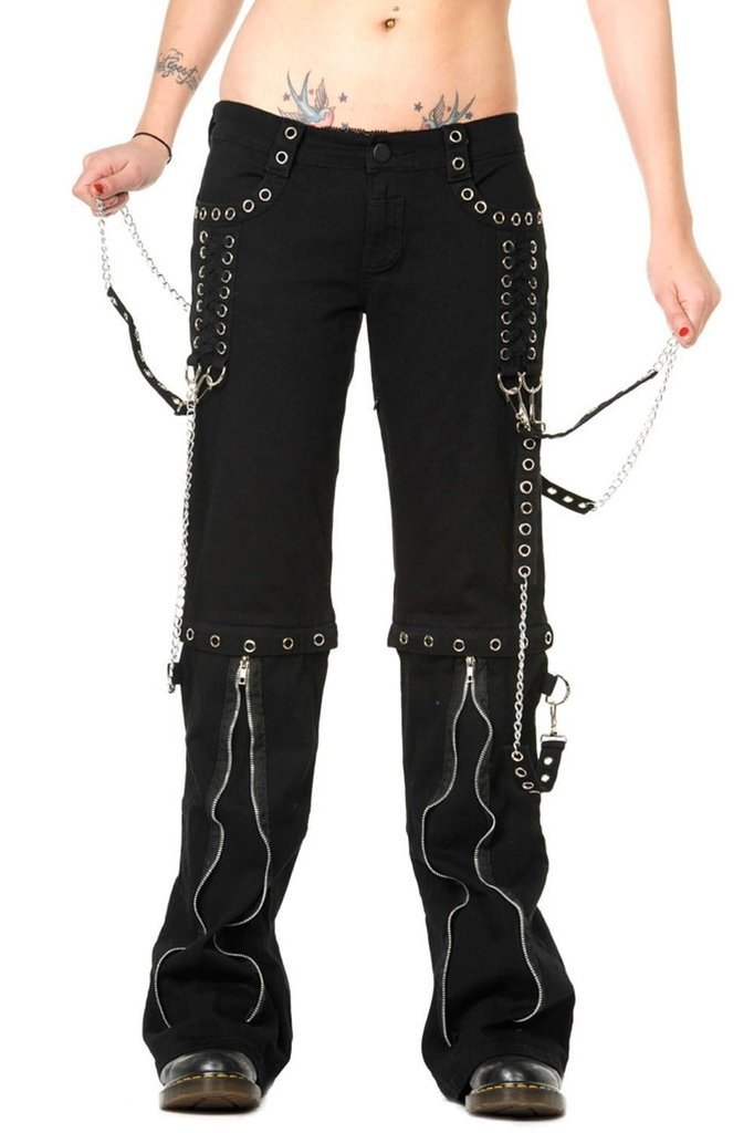 Gothic stretch pants with studs & buckles