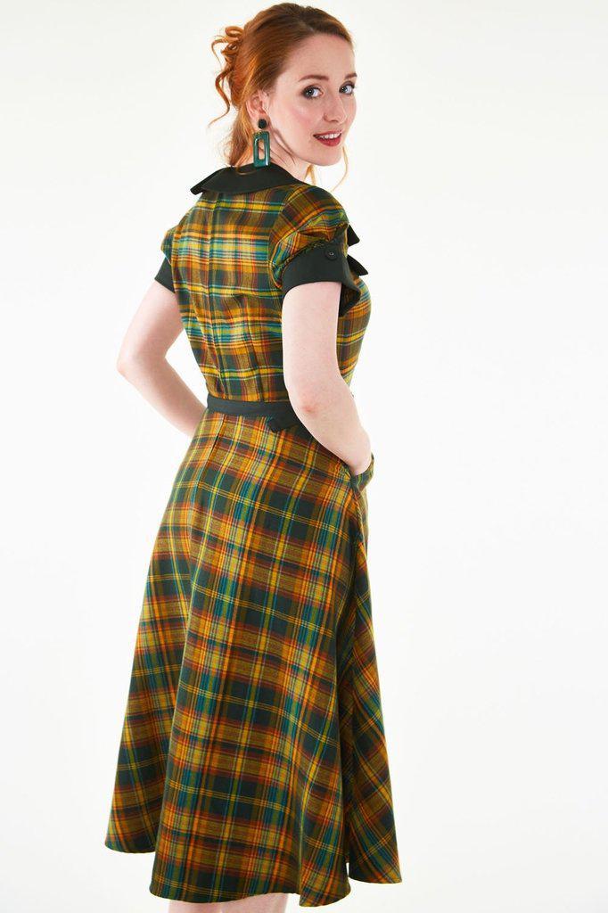 Curve Vita Rainbow green tartan summer flare dress, Vintage Inspired  Fashion & Accessories, 40s and 50s Clothing and Rockabilly Collection