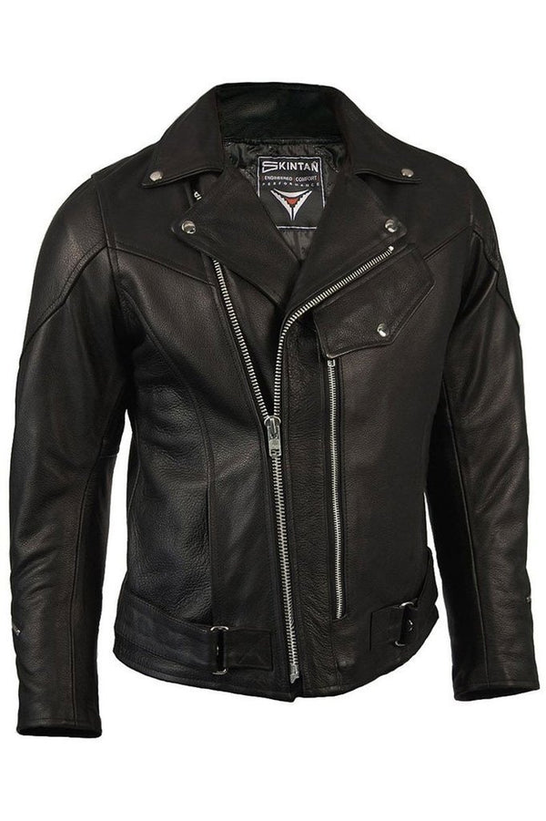 Skintan Leather Highway Touring Biker Jacket - Dark Fashion Clothing