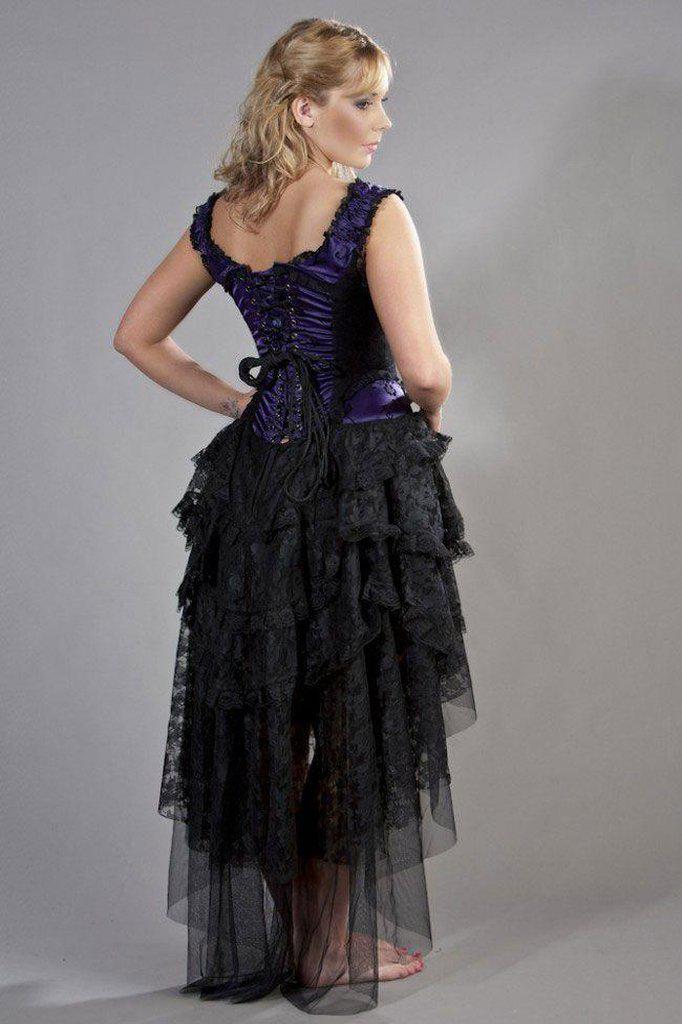 Gypsy High Low Victorian Corset Dress In Coral Cream Jacquard - Burleska -  Dark Fashion Clothing