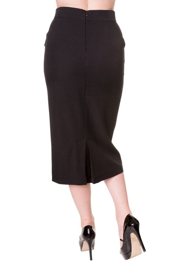 Banned Pencil Skirt - Sbn227 - Various Colours - Dark Fashion Clothing