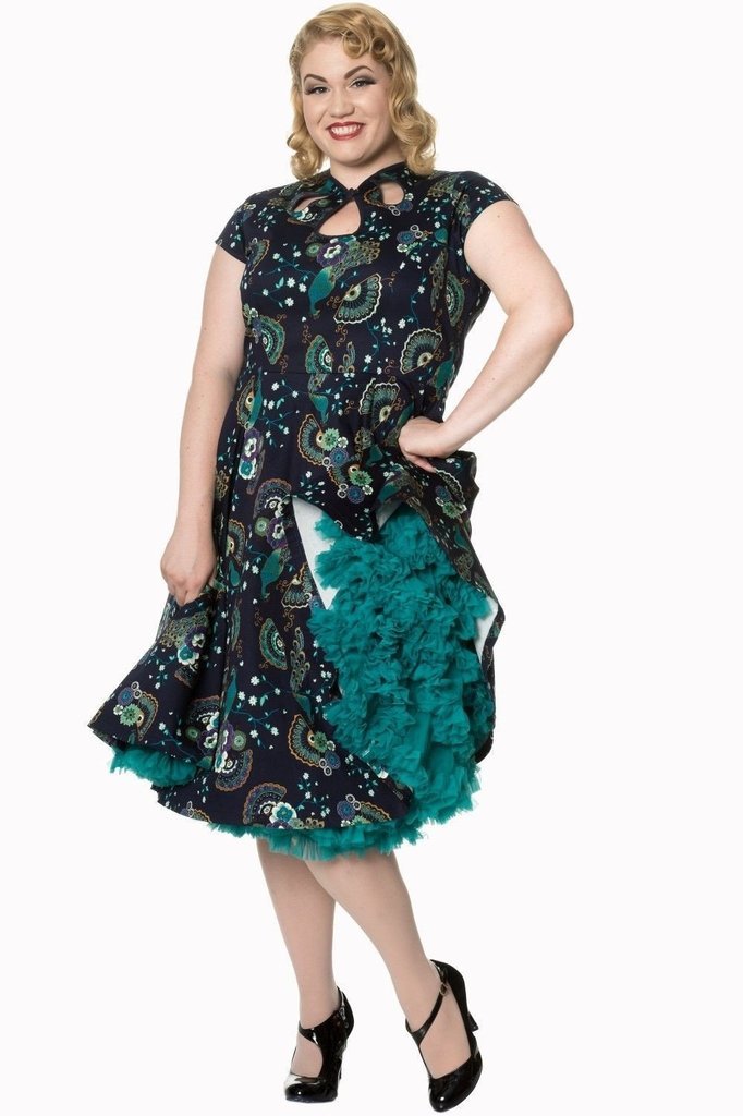 plus size peacock dress