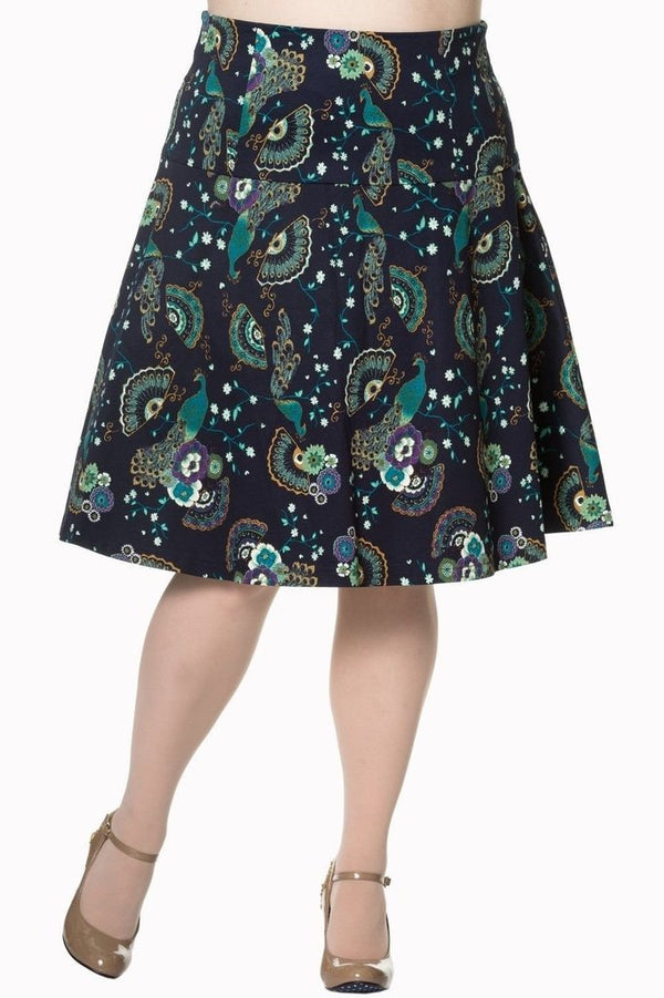 Banned Proud Peacock Plus Size Skirt - Dark Fashion Clothing