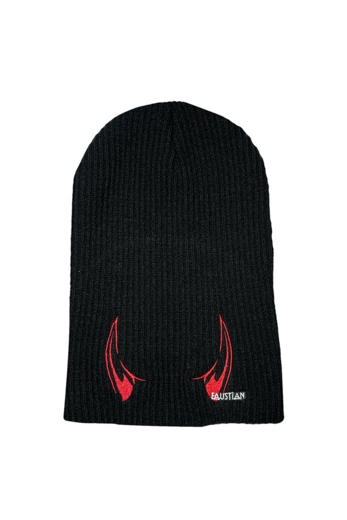 Psycho Blood Red Drip Black Beanie Knit Cap Hat Horror Psychobilly Rockabilly