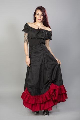 Red Black Gothic Dress, Black Red Goth Dress