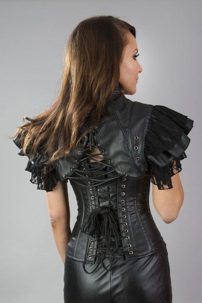 Steampunk Brown Stripe Corset With Bolero & Belt