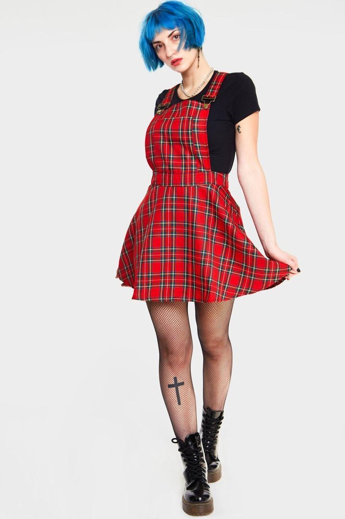 Tartan Paint Plaid Overalls - Jawbreaker - Dark Fashion Clothing