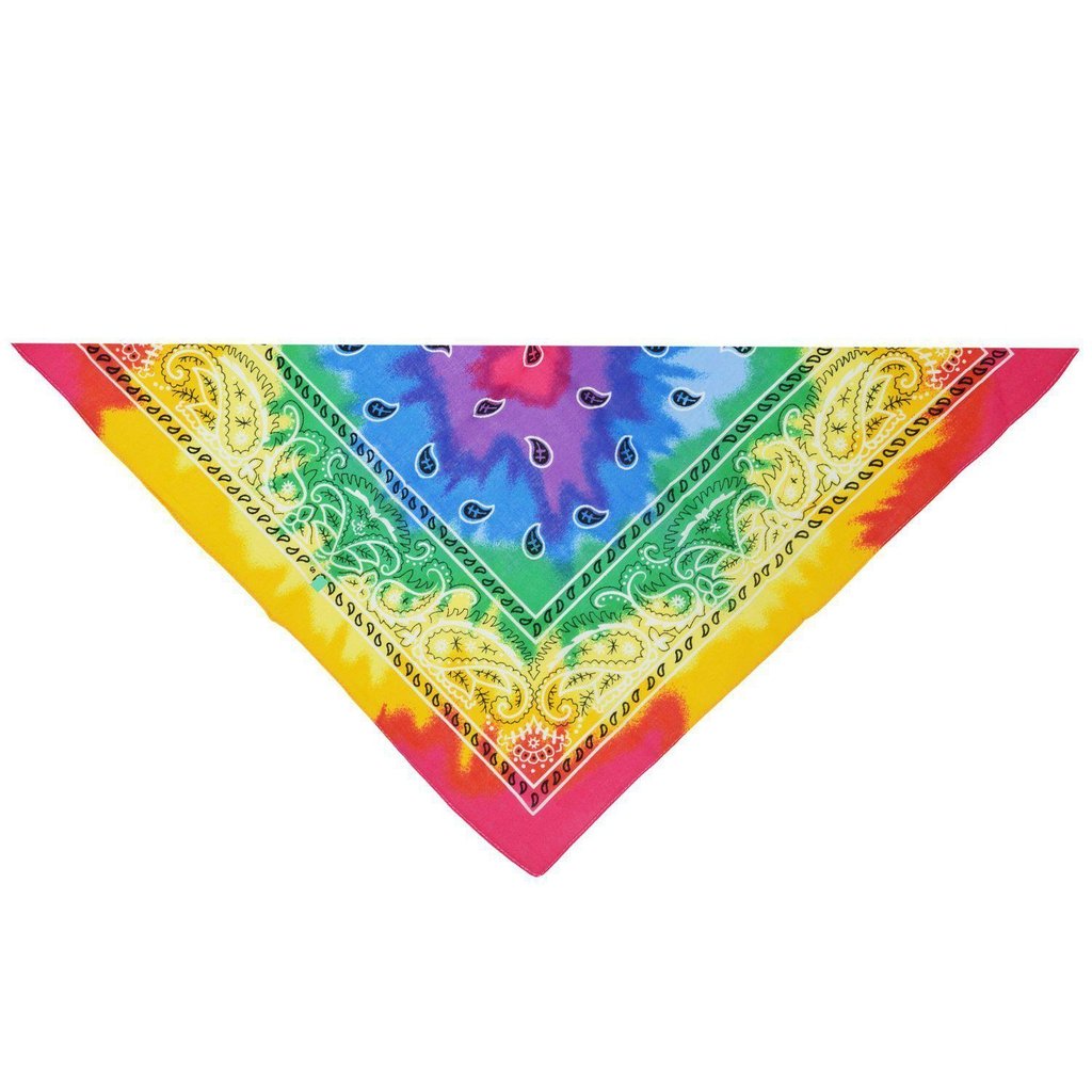 Tie Dye Design Rainbow Cotton Bandana - Everard - Dark Fashion Clothing