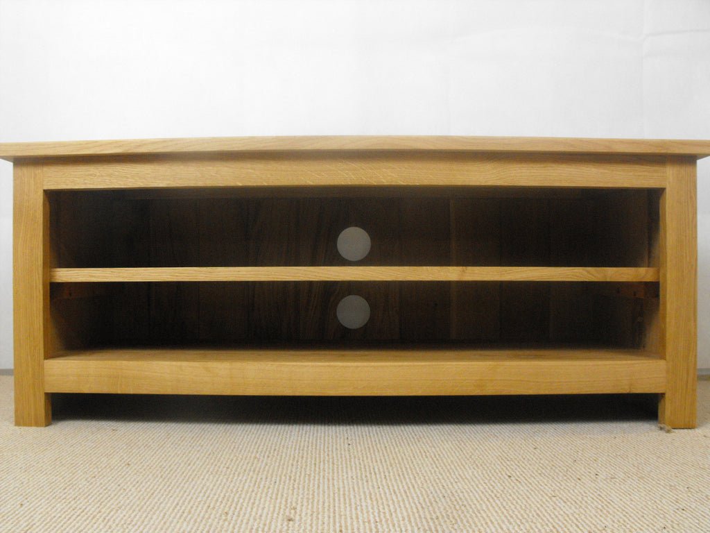 Low Height 1000mm Solid Oak Tv Unit Cabinet Stand Or Hifi Unit